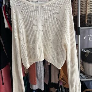 Sincerely Jules Cream Cable Knit Crew Neck Sweater